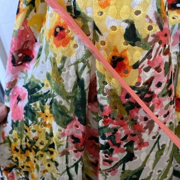 NWT - Tommy Hilfiger Floral Dress with Coral Belt, Size 16W - Picture 4 of 12